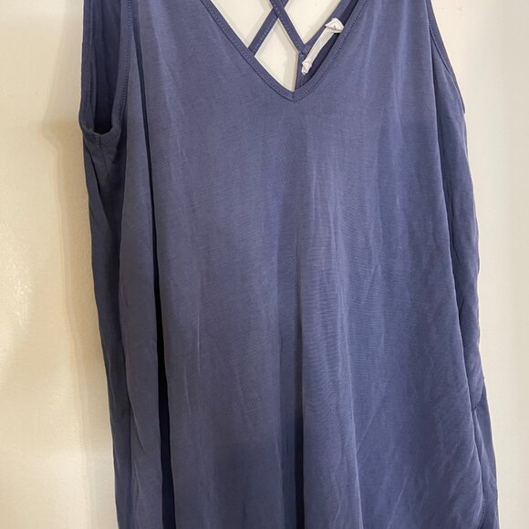 Lush XS Blue Summer Wrap Dress – Crisscross Back, High-Low Hem - Picture 4 of 11